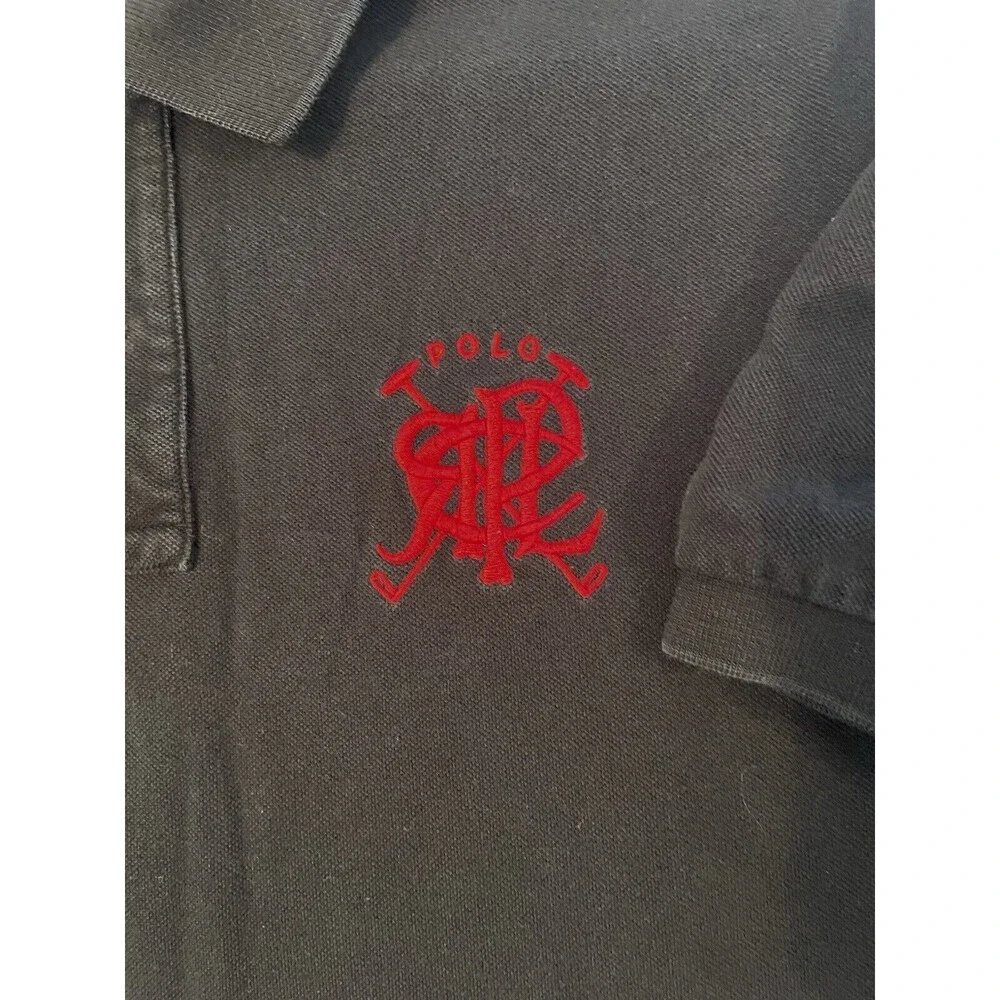 Polo By Ralph Lauren Shirt Men Size XL Black Golf Embroided Scrible Logo